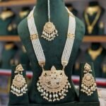 Premium Jadau Long Ranihaar set Pearl