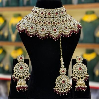 Premium Bollywood Kundan set Mehroon