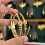 Real Gold Look Classic Bangles Ruby Heart