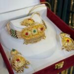 Real Gold Look Ruby Panna Choker set