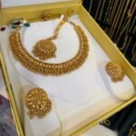 Antique Goldlook Most Famous Sequence Necklace set with Tops Tikka