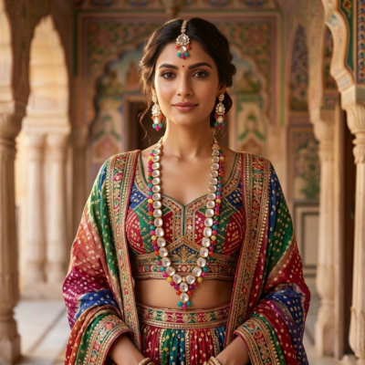 Premium Navratan Kundan Long Set