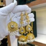 Real Gold Look Designer Jhumka with Sahare and Tikka