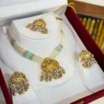 Antique Gold Look Most Demanded Choker set Mint Pink