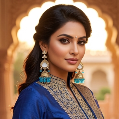 Elegant Blue Jhumka