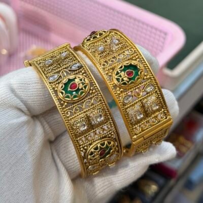 Antique Heritage Bangles Ruby Panna